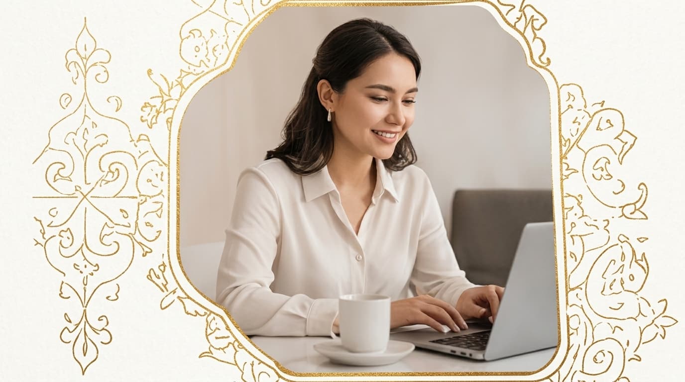 Клиентка планирует событие в myEventBook с ноутбука